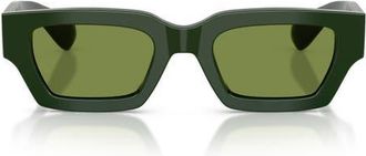 Oliver Peoples 50mm Jil Sander Edition 6 Rectangular Sunglasses in Dark Green /Green at Nordstrom