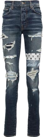 Amiri Jeans skinny Ma Paisley con design patchwork - Blu