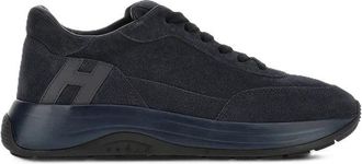 Hogan H719 Allacciato H Blue Calfskin Suede Sneakers