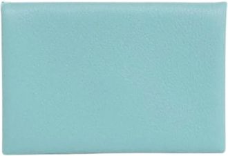 Herm&egrave;s Pre-owned Wallets, male, Blue, Size: ONE SIZE Pre-owned Calvi Evercolor Card Case