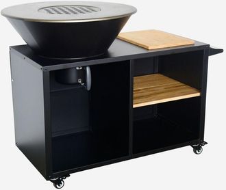 Sweeek Brasero Barbacoa 80cm + Carrito Con Espacios De Almacenamiento