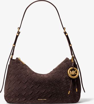 Michael Kors Nolita Medium Hand-Woven Suede Shoulder Bag