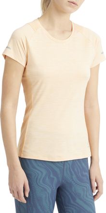 ENERGETICS T-Shirt ENERGETICS Da.-T-Shirt Evii SS W, Damen, Gr. XXL, orange (melange, orange light), Web, Obermaterial: 92% Polyester, 8% Elasthan, Rundhals, Rag