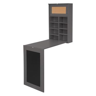 ML Design Mesa plegable gris de pared escritorio multifuncional