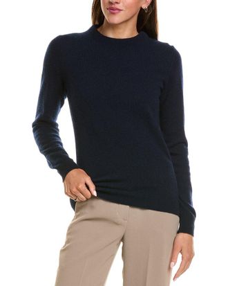 Sofiacashmere Sofiacashmere Ruffle Mock Neck 100% Cashmere Sweater