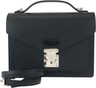 Louis Vuitton Black Leather Shoulder Bag (Pre-Owned)