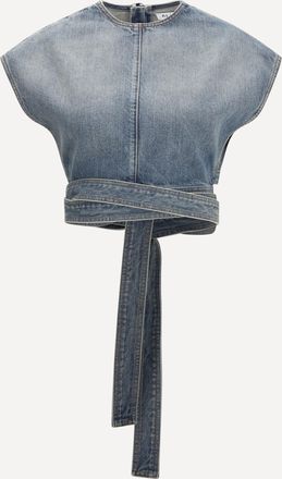 Alaia Top con cintura in denim Woman 38