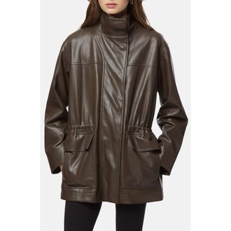 Apparis Edie Faux Leather Parka in Deep Brown at Nordstrom, Size Xx-Large
