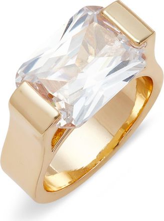 Nordstrom Floating Octagon Cubic Zirconia Ring in Clear- Gold at Nordstrom, Size 8