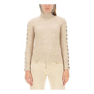 Isabel Marant Dames, Truien, Beige, Maat: M Wol
