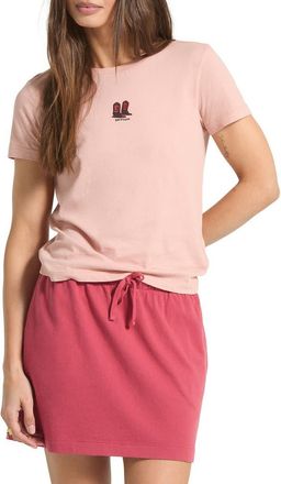 Brixton Two Boots Crewneck Cotton T-Shirt in Silver Pink at Nordstrom, Size X-Large