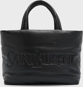 Saint Laurent Mens Embossed Padded Leather Tote Bag