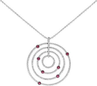 House of Brilliance Haus Of Brilliance 18K 2.51 Ct. Tw. Diamond & Ruby Pendant Necklace