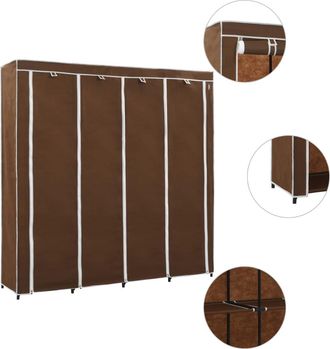 vidaXL Armario Con 4 Compartimentos Marr&oacute;n 175x45x170 Cm Vidaxl