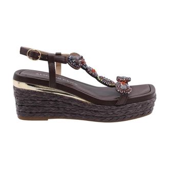 Alma En Pena Dille Wedge Sandal - female - ALMA EN PENA - Wedges - Brown - 8 UK - Shoes
