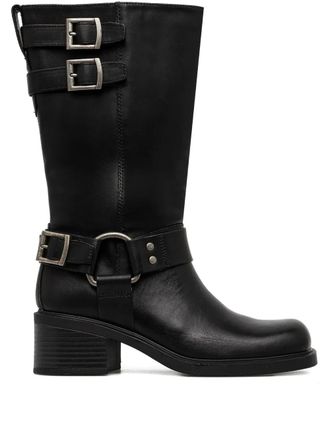 Vagabond Stivali Daniella in pelle con fibbia - Nero