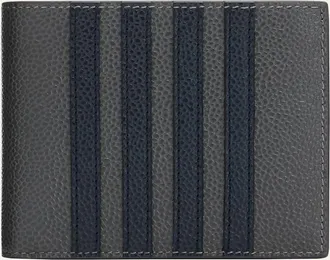 Thom Browne Pebble Grain Leather Billfold w/ 4 Bar Applique Stripe