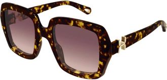 Chlo&eacute; Accessoires, unisex, Bruin, ONE Size, Vierkante zonnebril