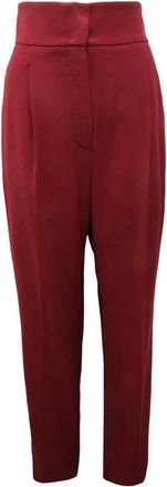Max Mara Malia wollen broek - Dames - Straight fit broeken - Rood - 2XS - Wol - Broeken
