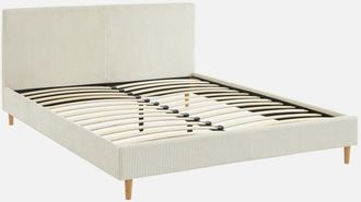 Sweeek Sweeek - Struttura letto con rete a doghe e testiera 160cm, velluto a coste grosse