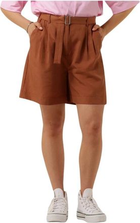 Catwalk Junkie Rode Tailored Shorts - Dames - Bermuda - Bruin - M - Korte Broeken