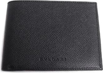 Bulgari Pre-owned Wallets, male, Black, Size: ONE SIZE Pre-owned Hipster Large 2 Folds Leather Wallet