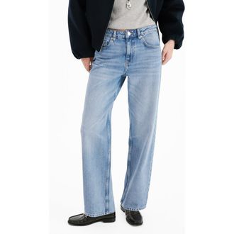 Mango River Straight Leg Jeans in Medium Blue at Nordstrom, Size 10