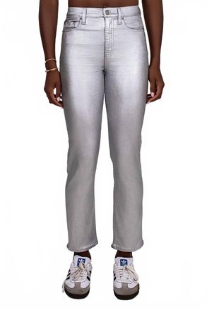 Daze Coated Slim Straight Leg Jean In Silver Bullet