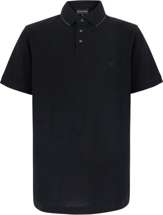 Emporio Armani Black Shirt Collar Polo
