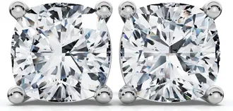 Pompeii3 2Ct TW Cushion Diamond Studs 14k Gold Lab Grown Size: Small