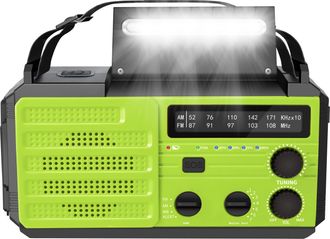 No Brand Radio De Emergencia, Radio Meteorol&oacute;gica Solar De 6000 Mah Con Manivela, L&aacute;mpara De Lectura, Linterna Led De 3 Niveles, Alarma Sos, Am/fm/noaa, Conect