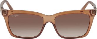 Ferragamo Salvatore Ferragamo Brown Gradient Square Ladies Sunglasses SF1027S 210 55