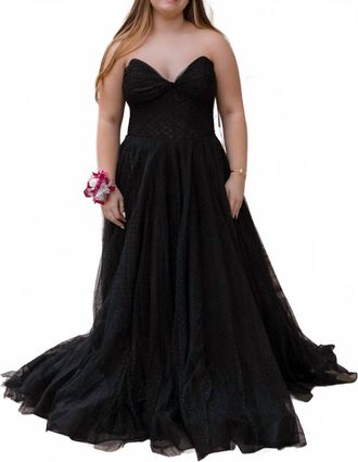 La Femme Womens Stunning Strapless Prom Dress In Black