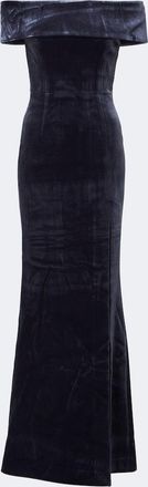 Rebecca Vallance Solana off-shoulder velvet gown
