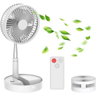Gabrielle Gabrielle Ventilador Silencioso Con Control Remoto, Modo Eco, Recargable, 7200 Mah, 4 Velocidades, Temporizador, Turbo, Circulador De Aire Para Oficin