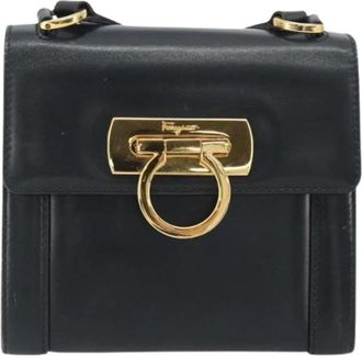 Ferragamo Pre-owned Shoulder Bag - Dames - Vintage Schoudertas - Blauw - ONE Size - Leer - Vintage