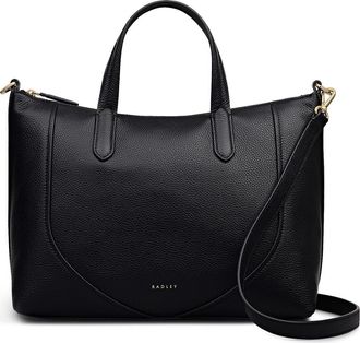 Radley London Medium Wood Pebbled Leather Satchel in Black at Nordstrom Rack
