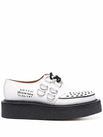 George Cox x 10 Corso Como D-ring embellished creepers - White