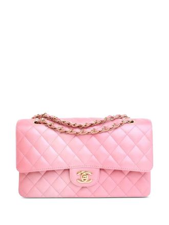 Chanel 2021-2025 Medium Classic Iridescent Lambskin Double Flap shoulder bag - women - Lambskin - One Size - Pink