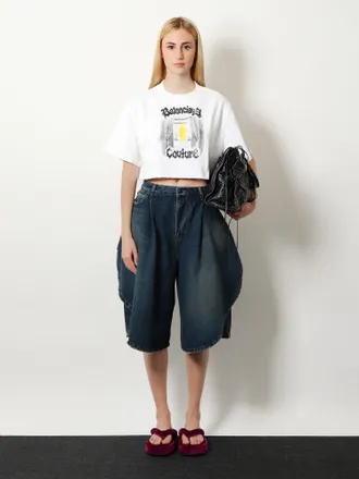 Balenciaga Womens Shorts Bermuda Cotton Blue