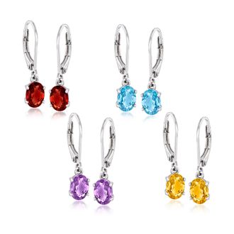 Ross-Simons Multi-Gemstone Jewelry Set: 4 Pairs Of Drop Earrings in Sterling Silver