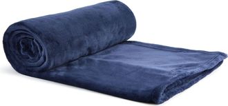 TJ Hughes Snug Flannel Fleece Blanket Super Soft Throw in Navy - TJ Hughes