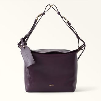 Furla Ginevra Borsa A Spalla M Winter Bloom Viola Pelle Di Vitello Varrenne Donna