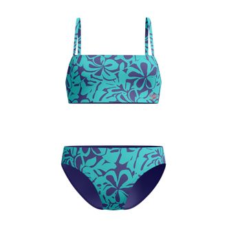 Speedo Damesbikini met dunne bandjes en bloemenmotief (Blauw/Groen)