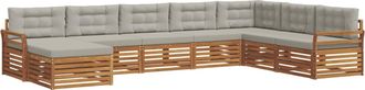 vidaXL Conjunto De Sof&aacute;s De Exterior 8 Uds. Gris Natural Y Claro Vidaxl