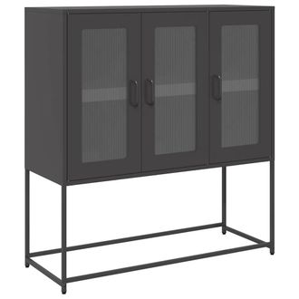 Berkfield Home Sideboard Black 100.5x39x107 cm Cold-rolled Steel