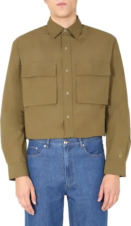 Kenzo Olive Solid Overshirt