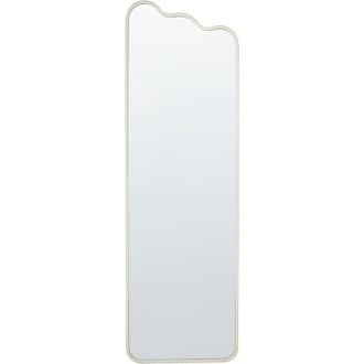 Beliani Beliani - Specchio da parete moderno con cornice in metallo e ferro di forma irregolare per il soggiorno 45 x 145 cm Bianco Abzac