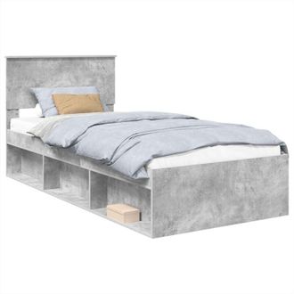vidaXL Bed Frame Concerte Grey 90 x 190 cm Engineered wood vidaXL