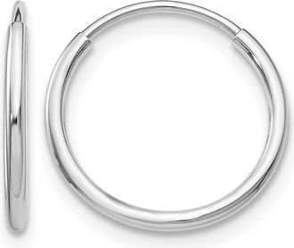 Diamond2Deal 14k Gold 1.20mm Polished Endless Huggie Hoop Earrings